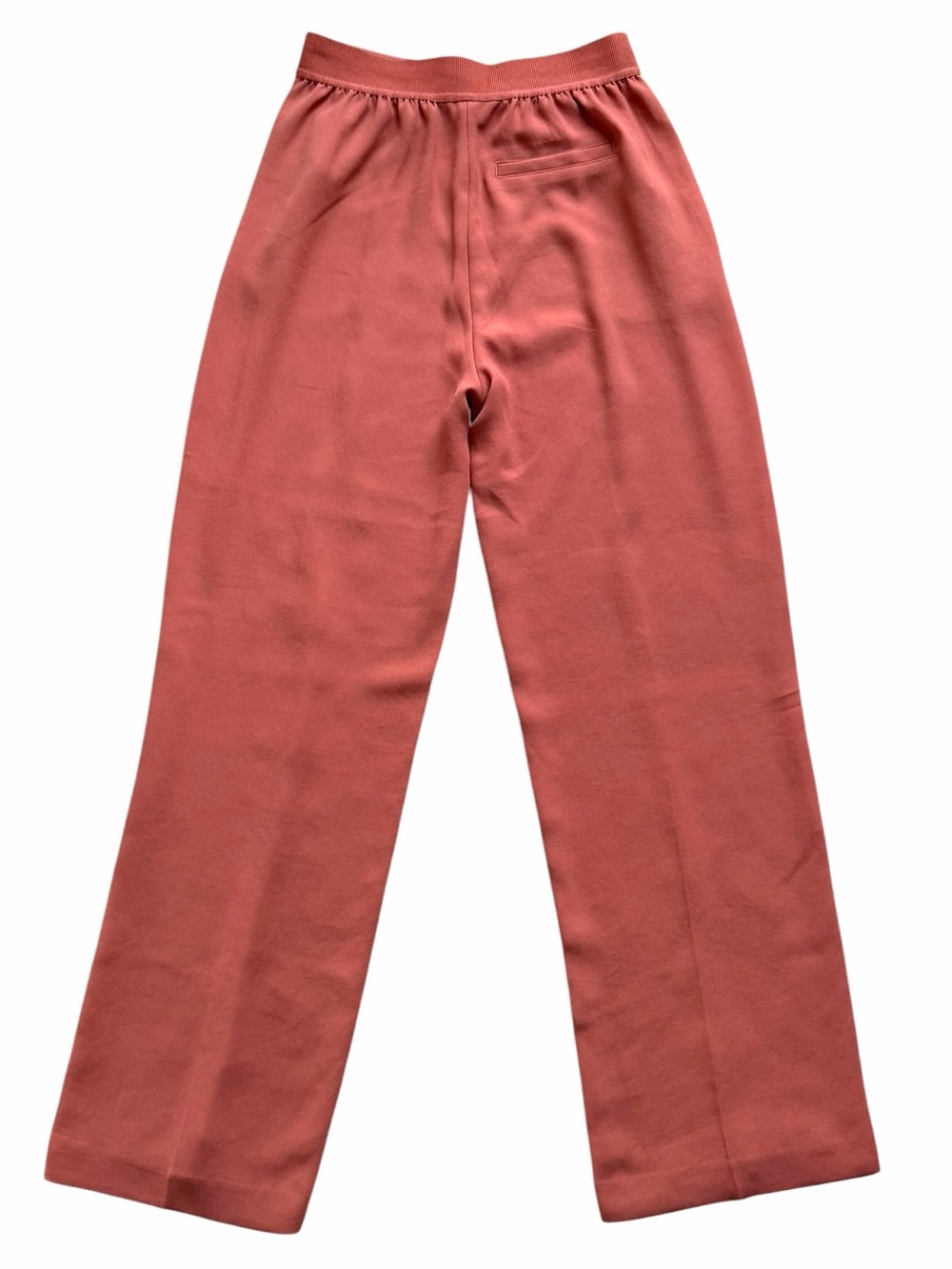 Spanx Carefree Crepe Trousers Womens Medium Coral High Rise Drapey Straight Leg - Picture 5 of 7